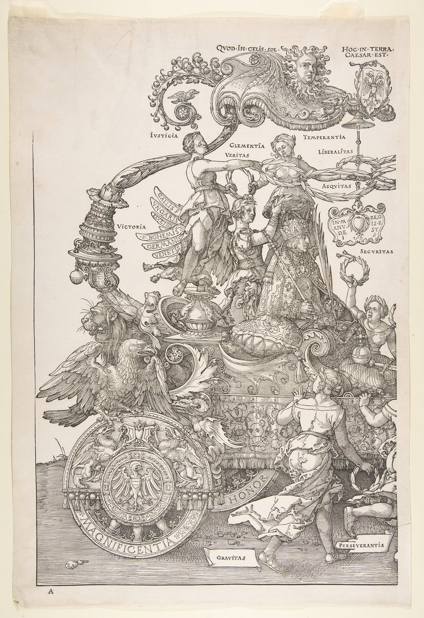 عربة النصر لـ Maximilian I The Great Tri ... ، ربما انتهت في كاليفورنيا. 1518 ، نشر 1522. بواسطة ألبريشت دورر