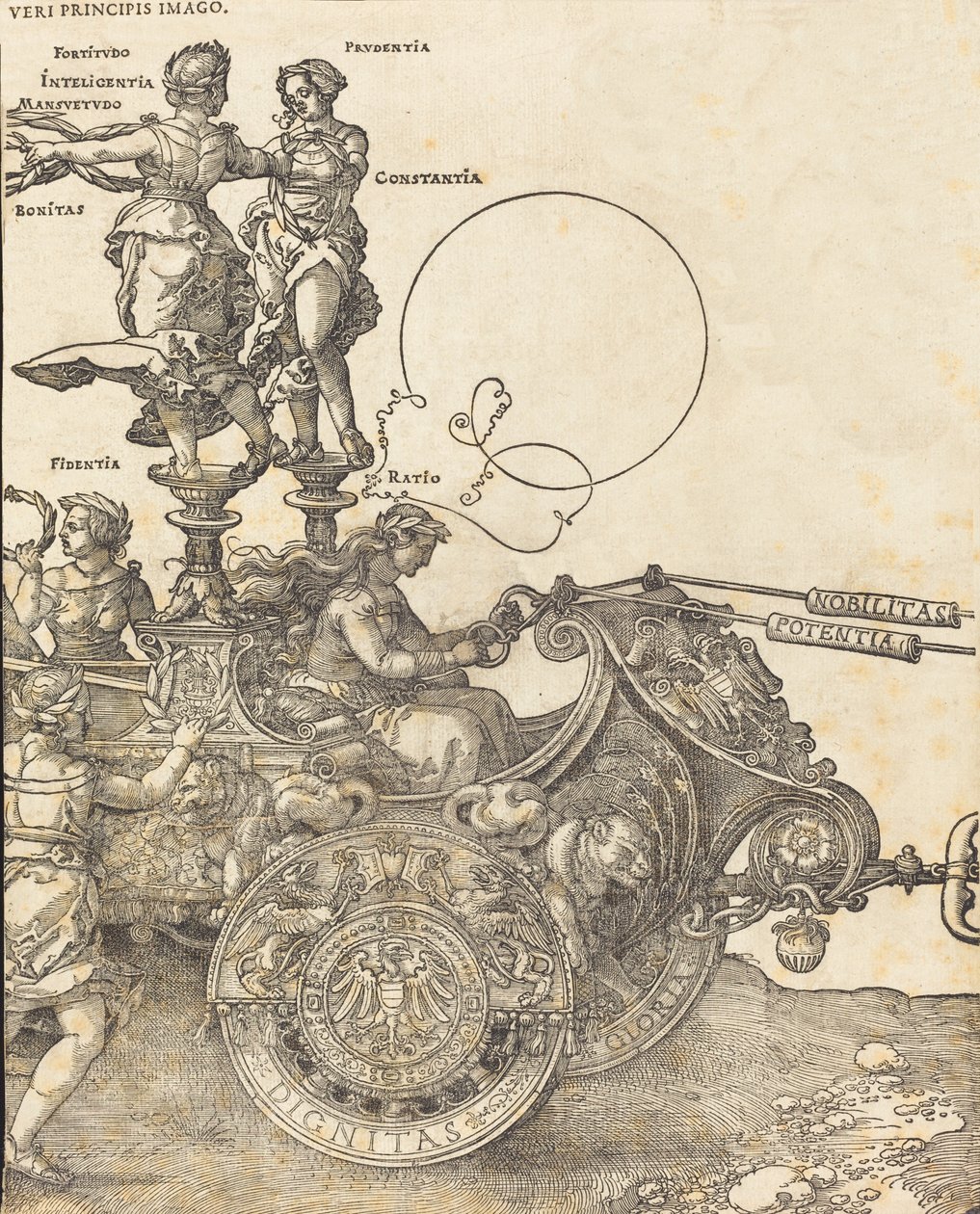 عربة النصر لـ Maximilian I The Great Triumphal Car [اللوحة 2 من 8] ، الطبعة اللاتينية 1523. بواسطة ألبريشت دورر