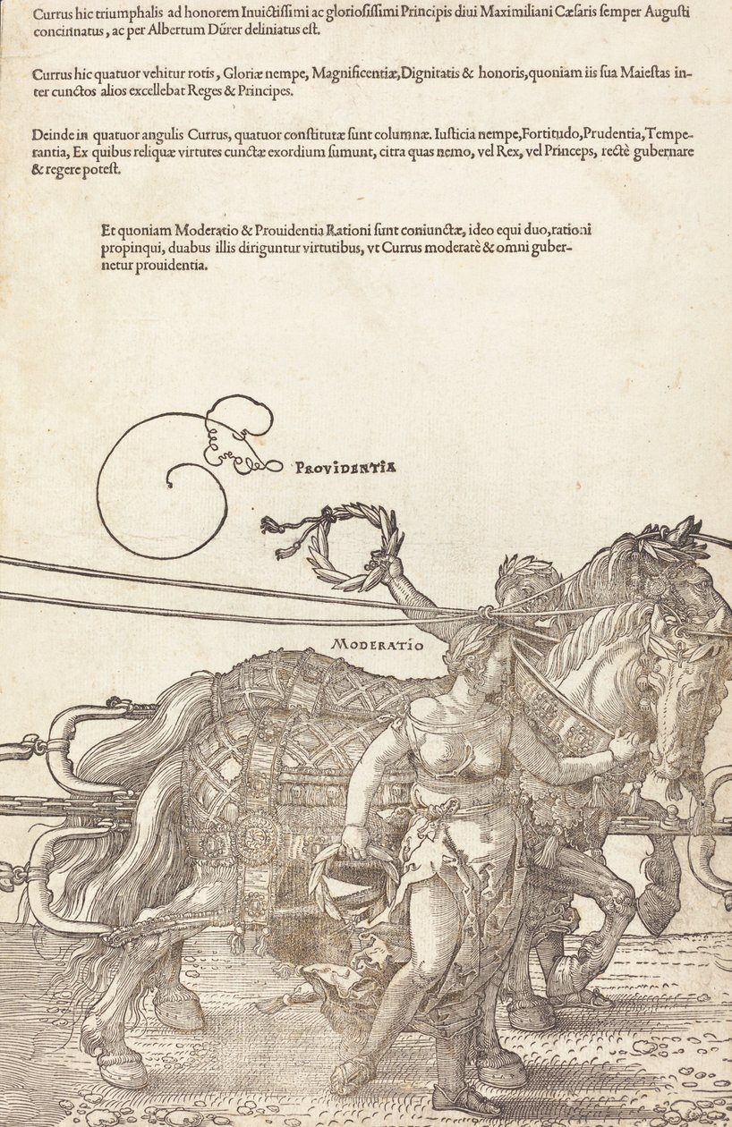 عربة النصر لـ Maximilian I The Great Triumphal Car [اللوحة 3 من 8] ، الطبعة اللاتينية 1523. بواسطة ألبريشت دورر