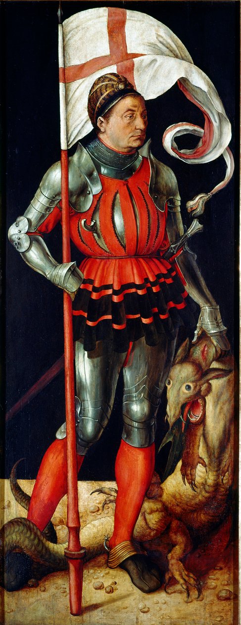Paumgartner Altarpiece: "" القديس جورج "لوحة لألبريشت دورر (1471-1528) 1502-1504 Dim. 157x61 سم Alte Pinakothek ، ميونيخ بواسطة ألبريشت دورر