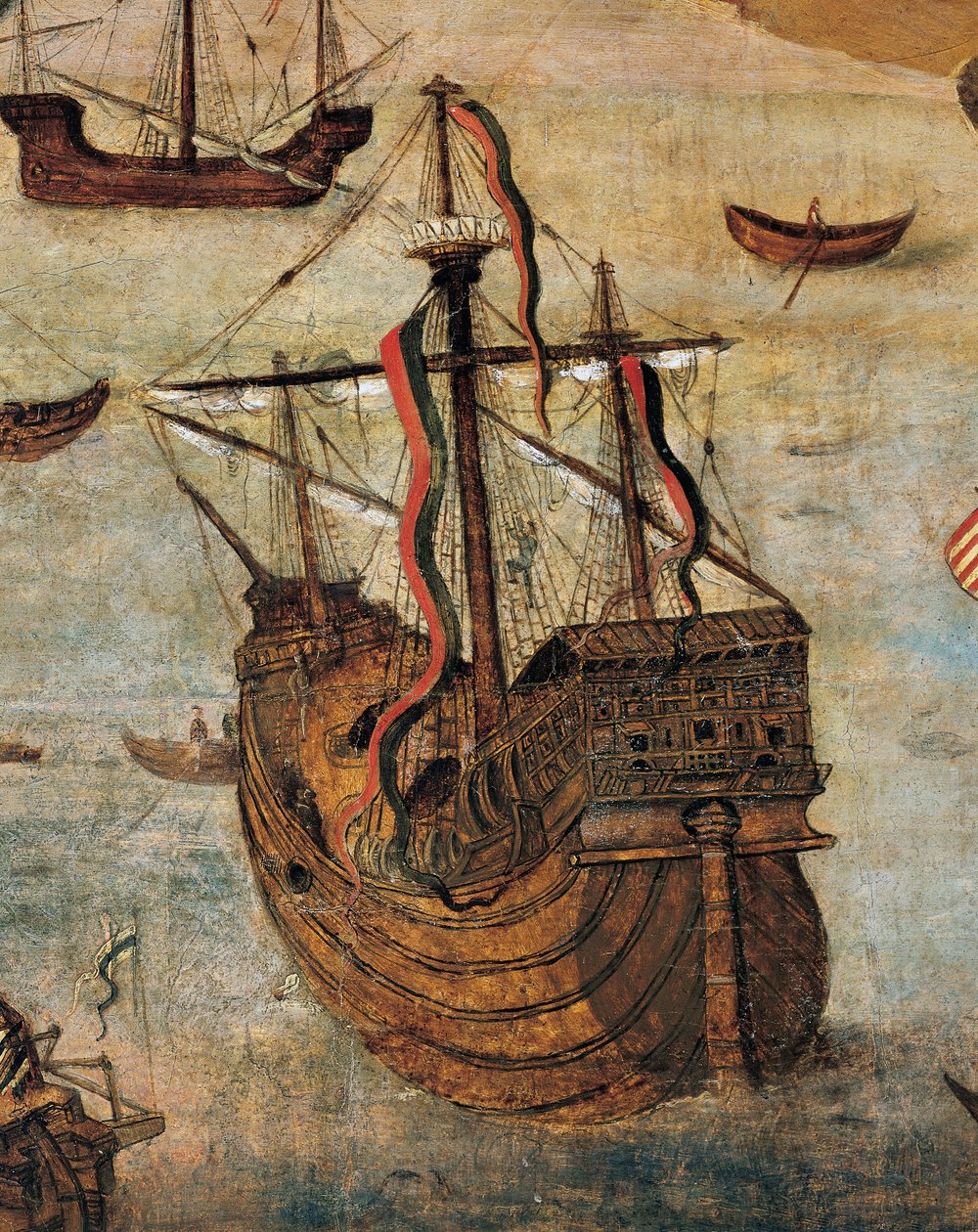 Spanish Caravel (detail from Virgin of the Navigators) بواسطة أليخو فرنانديز