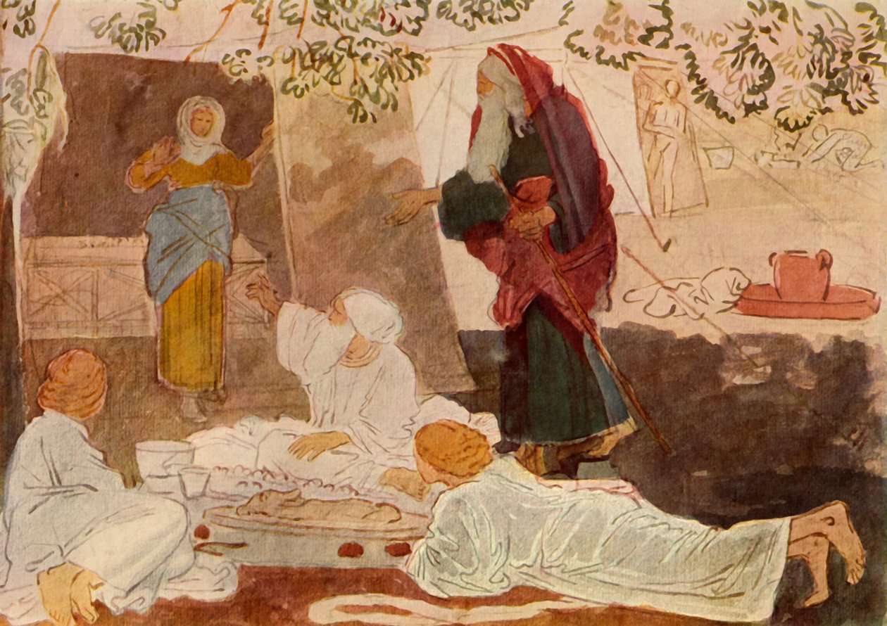 ثلاثة حجاج يزورون إبراهيم ، منتصف القرن التاسع عشر ، 1965. بواسطة الكسندر ايفانوف