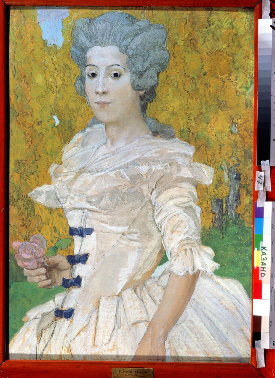 "Portrait de marquise" "Peinture de Alexander Yakovlevich Golovin (Alexandre Golovine) (1863-1930) 1908 State Art Museum of Republic Tatarstan، Kazan بواسطة ألكسندر ياكوفليفيتش جولوفين