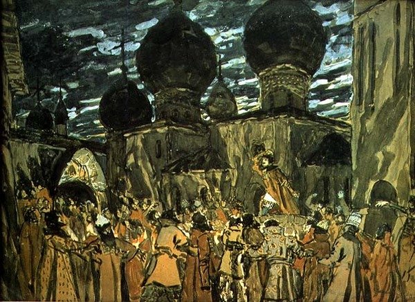 تصميم المسرح للإنتاج المسرحي ، 1901 بواسطة ألكسندر ياكوفليفيتش جولوفين