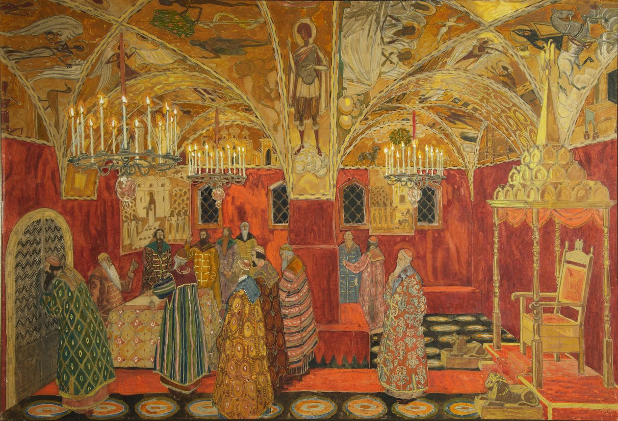 تصميم المسرح للأوبرا بوريس جودونوف من قبل M. Musorgsky ، 1911 بواسطة ألكسندر ياكوفليفيتش جولوفين