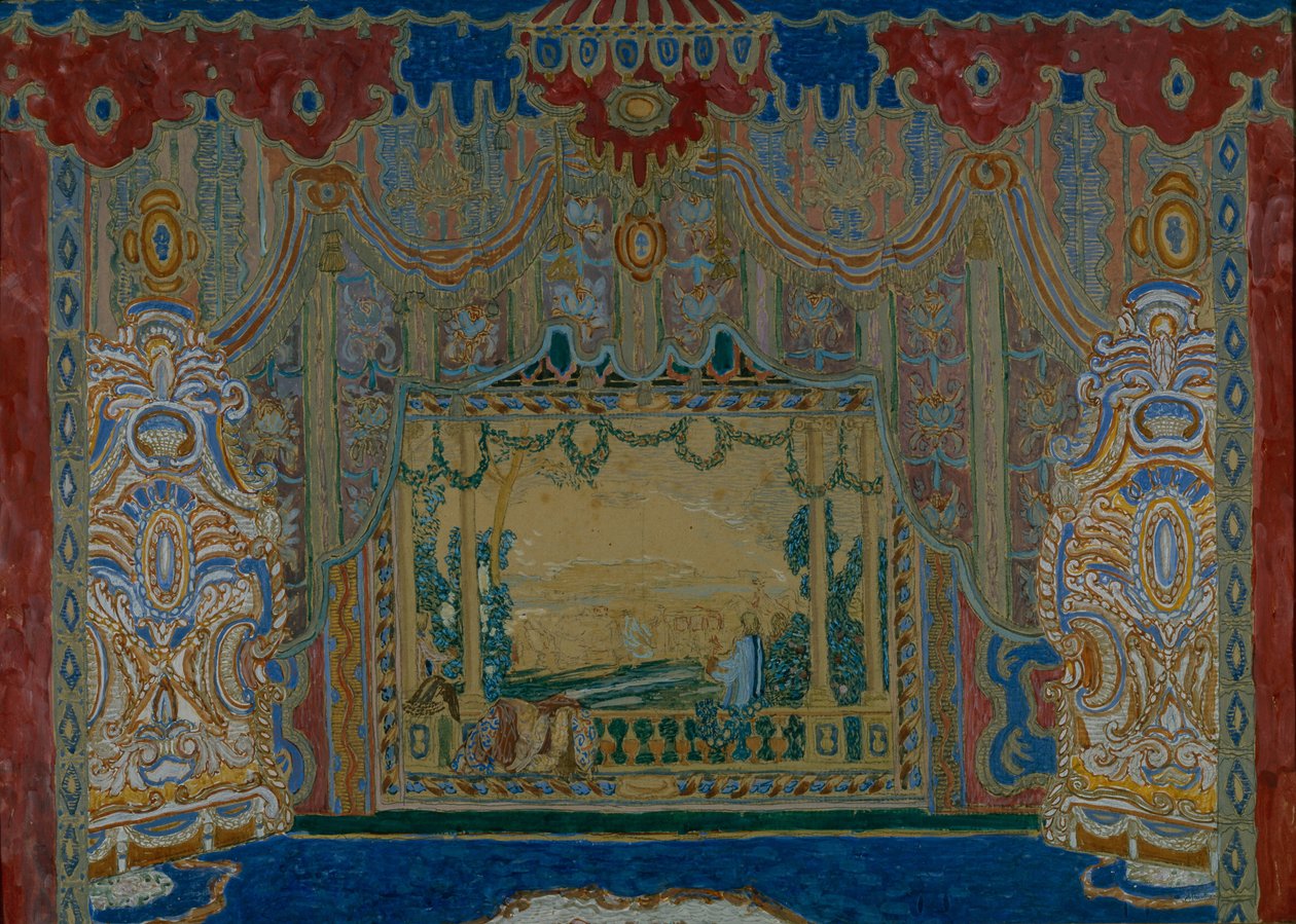 تصميم المسرح المسرحي المسرحي دون جوان من موليير ، 1910 بواسطة ألكسندر ياكوفليفيتش جولوفين