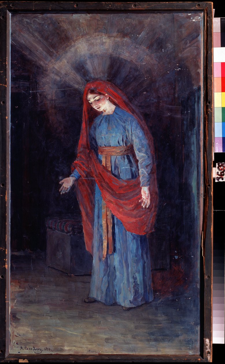 "" مادونا البشارة "" لوحة لألكسندر ياكوفليفيتش جولوفين (ألكسندر جولوفين) (1863-1930) 1894 متحف الدولة المتحدة للفنون ، كوستروما بواسطة ألكسندر ياكوفليفيتش جولوفين