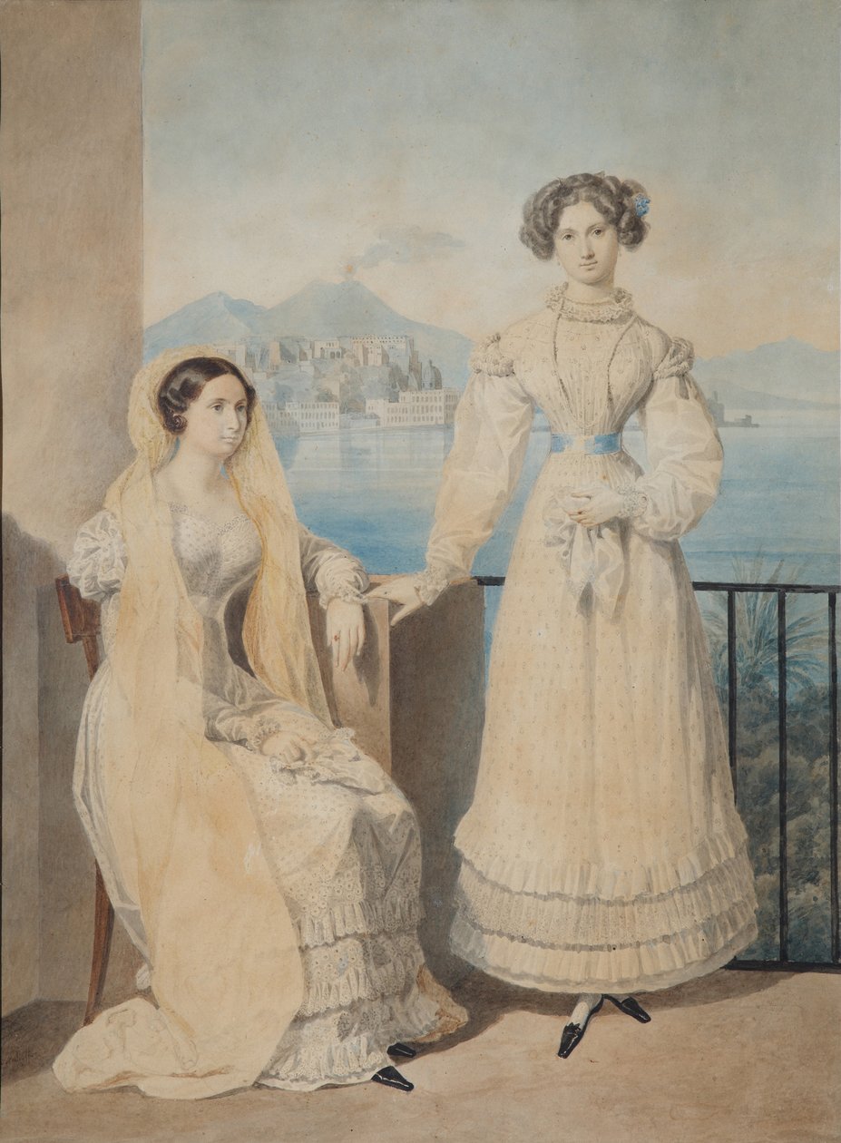 صورة الأخوات الكونتيسة دوروثيا 1804-1863 وكاثرين 1803-1888 فون تيزنهاوزن ، 1825 بواسطة ألكسندر بافلوفيتش بريولوف