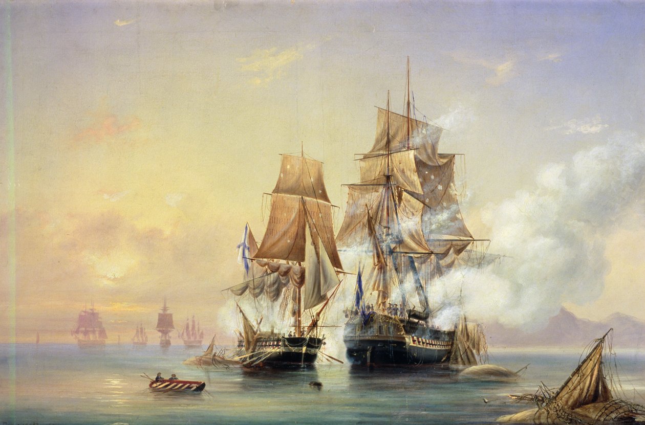يلتقط القاطع الروسي ميركوري الفرقاطة السويدية فينوس في 21 مايو 1789 ، 1845 بواسطة أليكسي بتروفيتش بوغوليوبوف