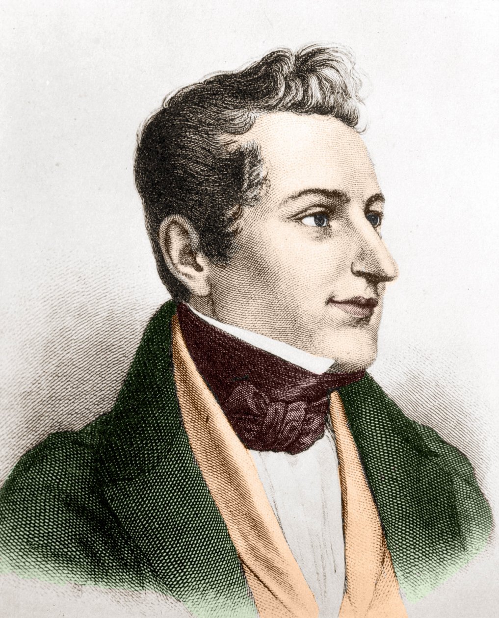 نيكولاي فاسيل إيفيك غوغول. نقش من قبل Venetsianov من عام 1834. بواسطة أليكسي جافريلوفيتش فينيسيانوف