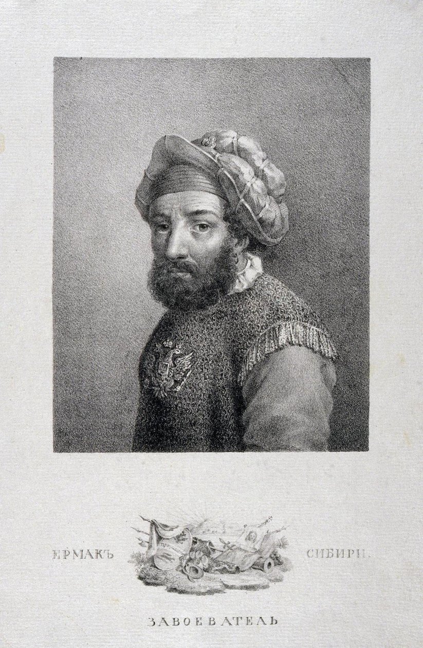 صورة لزعيم القوزاق ، فاتح سيبيريا يرماك تيموفييفتش -1585 ، 1818 بواسطة أليكسي جافريلوفيتش فينيسيانوف
