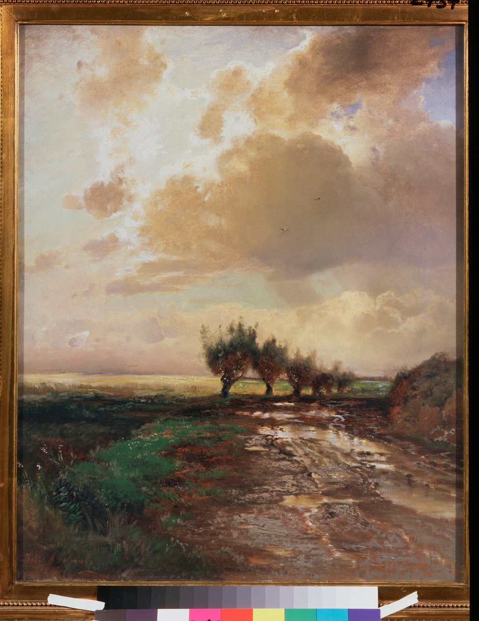 طريق ريفي - رسم أليكسي كوندراتيفيتش سافراسوف (1830-1897) ، زيت على قماش بواسطة أليكسي كوندراتيفيتش سافراسوف