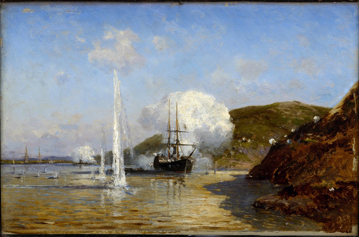 الحرب الروسية التركية 1877-1878 - عمل نيكولاي سكريدلوف (1844-1918) على نهر الدانوب بواسطة أليكسي بتروفيتش بوغوليوبوف (بوغوليوبوف أو بوغوليوبوف) (1824-1896) بواسطة أليكسي بتروفيتش بوغوليوبوف