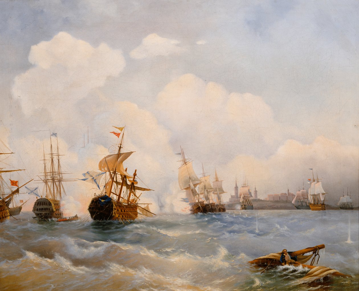 معركة Reval البحرية في 13 مايو 1790 ، 1860 بواسطة أليكسي بتروفيتش بوغوليوبوف