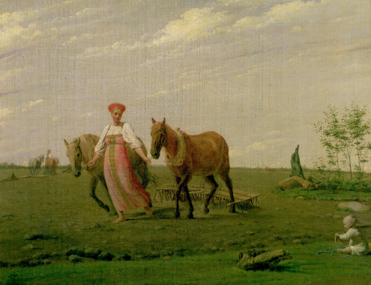الحرث في الربيع ، 1820s بواسطة أليكسي جافريلوفيتش فينيسيانوف