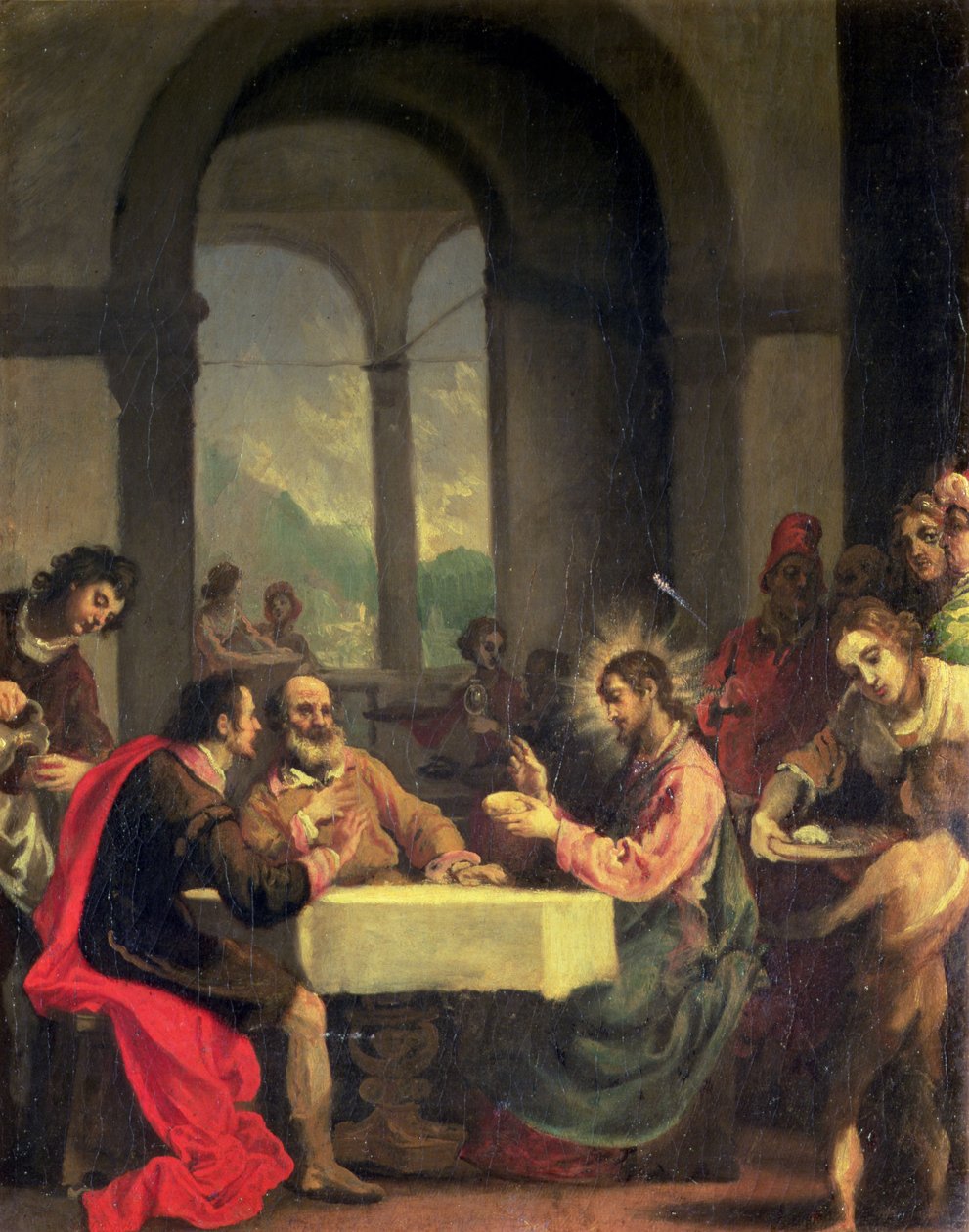 العشاء في عمواس ، c.1600-05 بواسطة اليساندرو ألوري