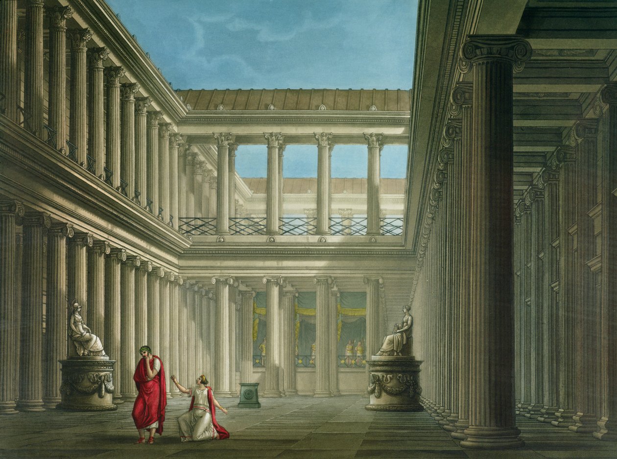 داخل الكاتدرائية في بومبي ، تصميم لأوبرا "آخر يوم بومبي" ، 1827 بواسطة اليساندرو سانكوريكو