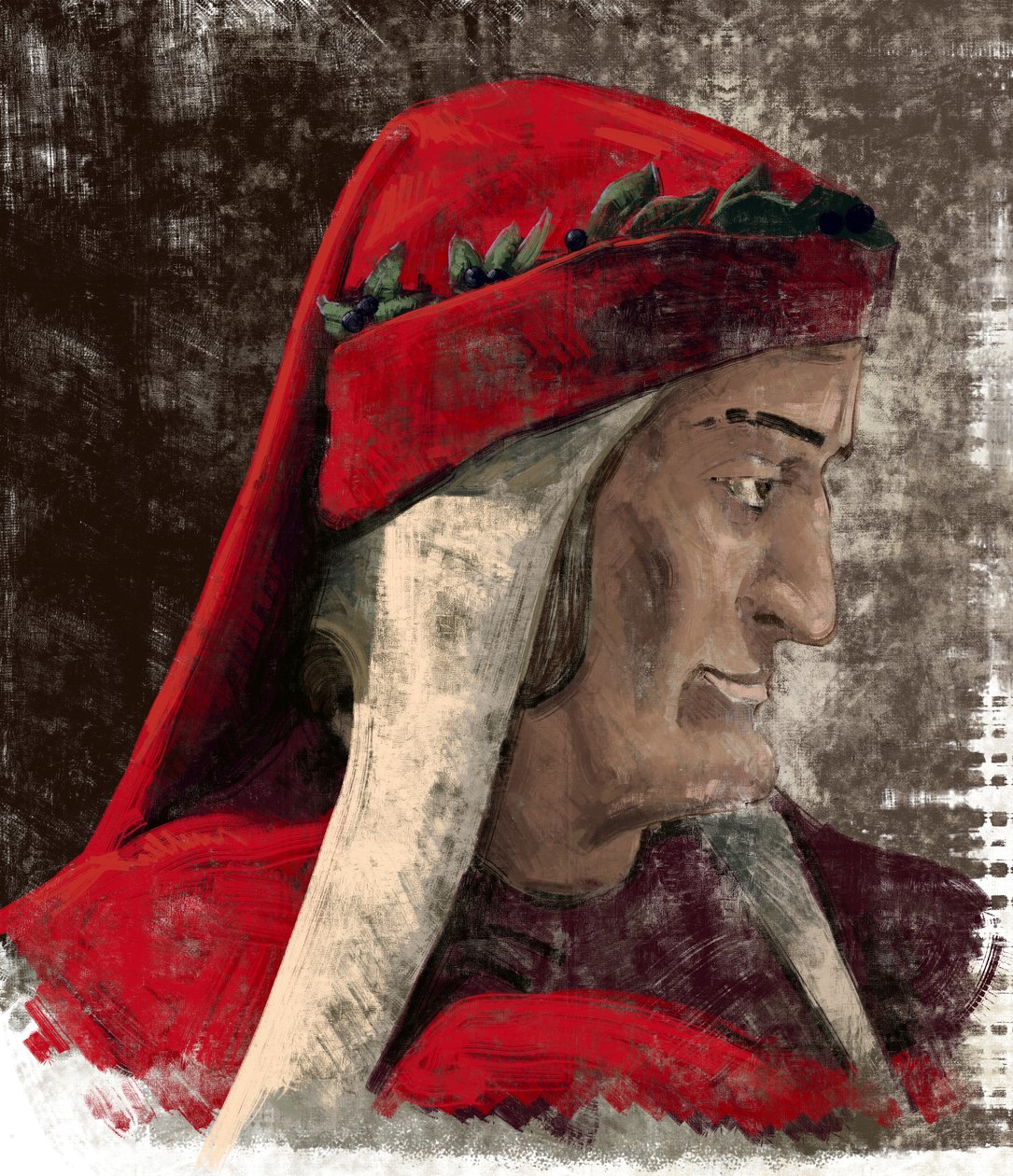 دانتي أليغيري (رسم توضيحي) بواسطة أليساندرو لوناتي