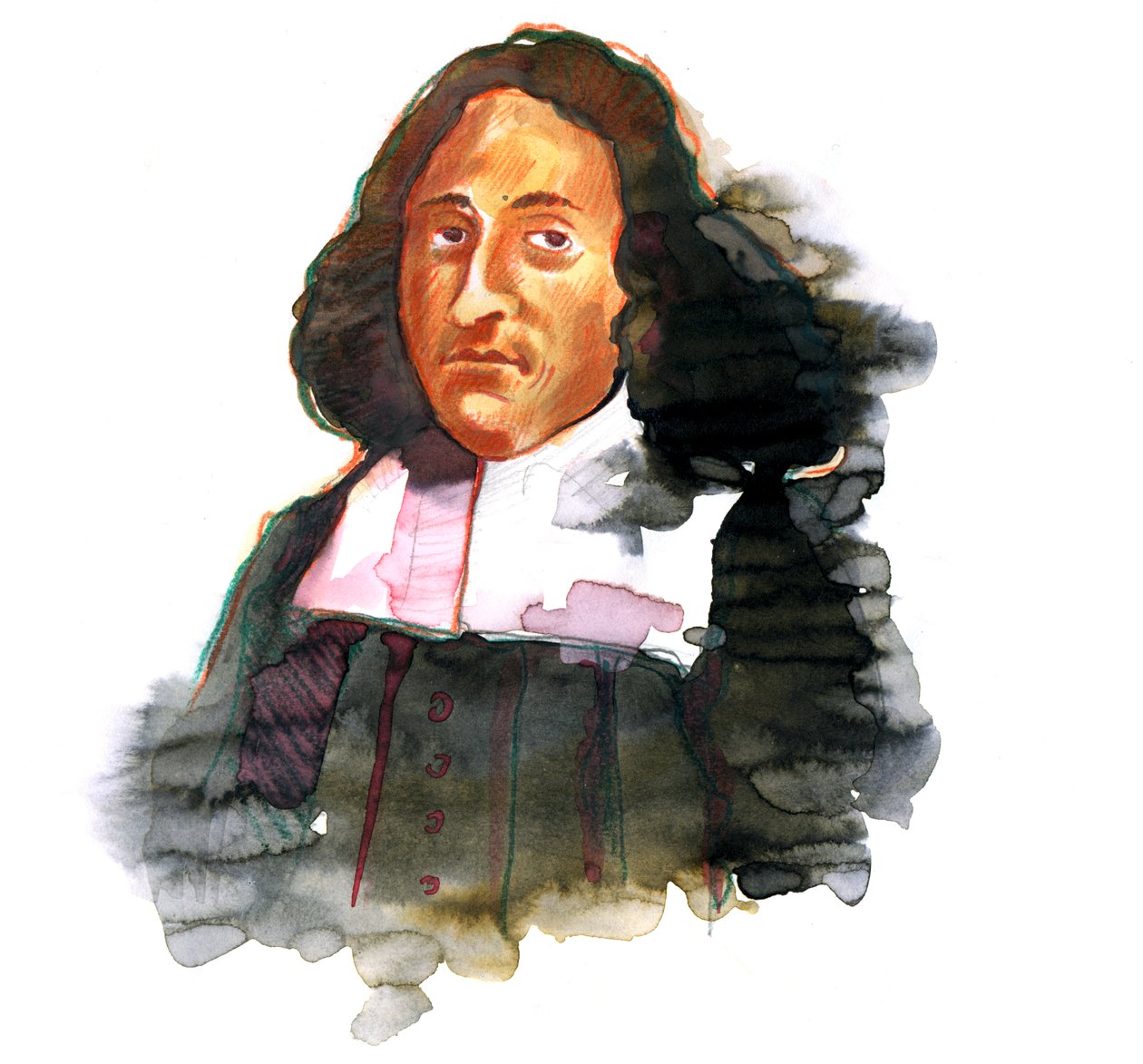 صورة لباروخ دي سبينوزا (1632 - 1677) الفيلسوف الهولندي ، المعروف أيضًا باسم بنتو دي سبينوزا أو بينيديكتوس دي سبينوزا أو بينوا دي سبينوزا (صورة باروخ سبينوزا) بواسطة أليساندرو لوناتي