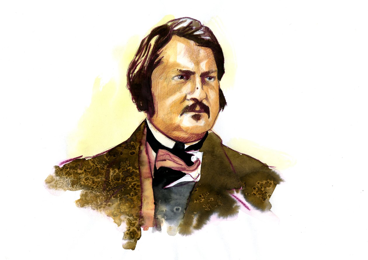 بورتريه هونور بلزاك (1799-1850) ، كاتب فرنسي (صورة للكاتب الفرنسي هونور دي بلزاك) بواسطة أليساندرو لوناتي