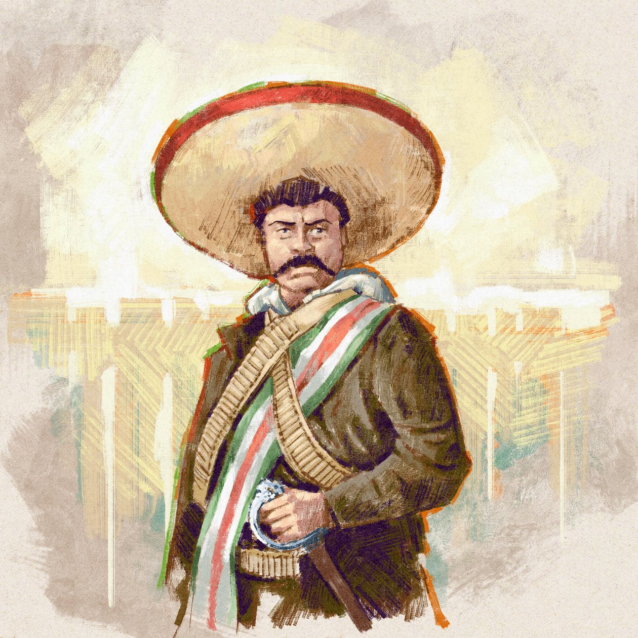 صورة لفيلا بانشو الثورية المكسيكية ، 2023 (رسم توضيحي) بواسطة أليساندرو لوناتي