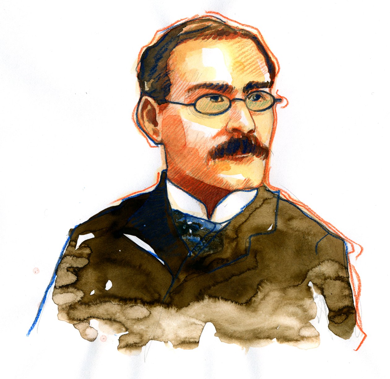 صورة لروديارد كيبلينج (1865-1936) ، كاتب إنجليزي ((صورة للكاتب روديارد كيبلينج) بواسطة أليساندرو لوناتي