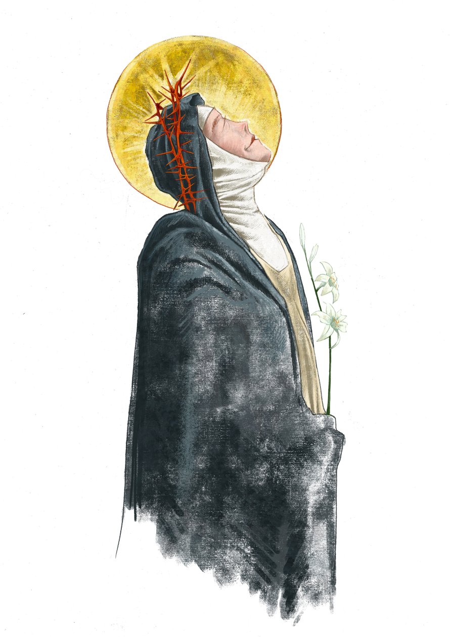 صورة سانت كاترين من سيينا (رسم) بواسطة أليساندرو لوناتي
