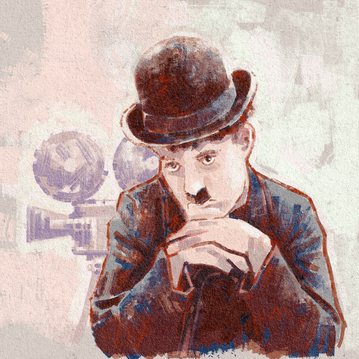 صورة للممثل والمخرج تشارلي شابلن (رسم توضيحي) بواسطة أليساندرو لوناتي