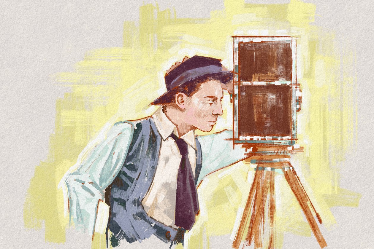 صورة للمخرج والممثل باستر كيتون (رسم توضيحي) بواسطة أليساندرو لوناتي