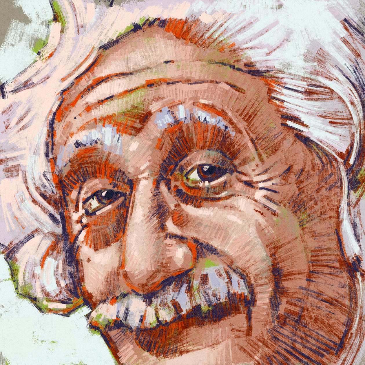 صورة للعالم ألبرت أينشتاين (رسم توضيحي) بواسطة أليساندرو لوناتي