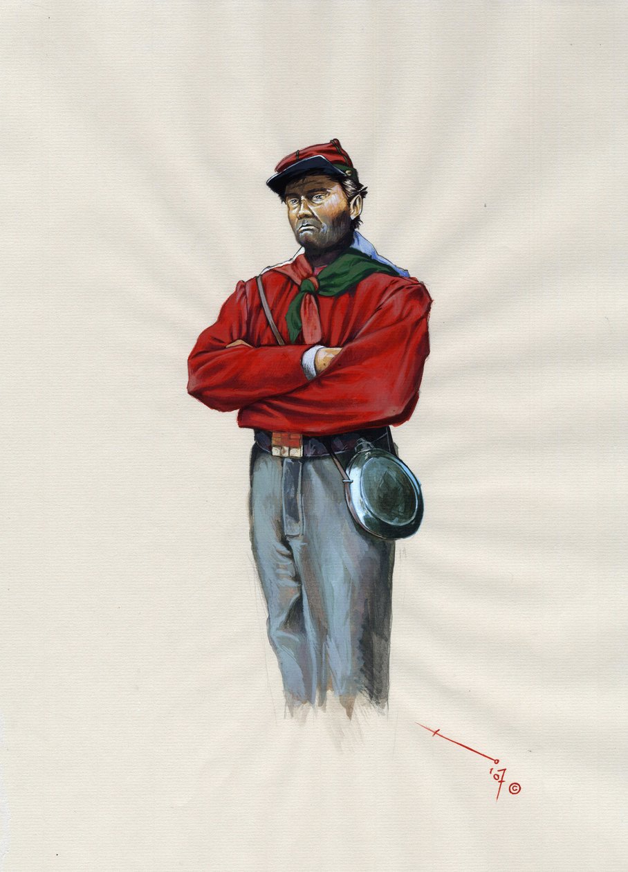 الإمبراطورية الثانية (1852-1870): التوحيد الإيطالي (Risorgimento) ، ضابط متطوع في جيش Garibaldian المعروف باسم مقاتل "القميص الأحمر" من أجل قضية جوزيبي غاريبالدي (1807-1882) في إيطاليا بواسطة أليساندرو لوناتي