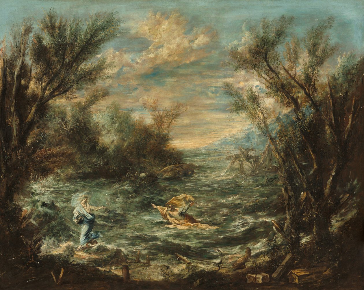 المسيح في بحر الجليل ، ج. 1740. بواسطة اليساندرو ماجناسكو