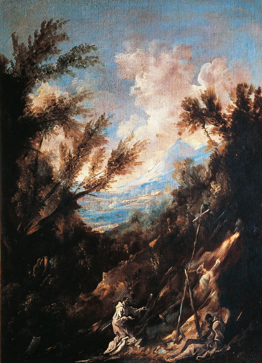 Friars in wood, by Alessandro Magnasco, known as Lissandrino (1667-1749) بواسطة اليساندرو ماجناسكو