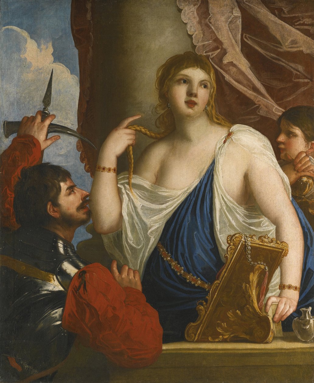 دعا إلى الأسلحة سميراميس par Padovanino (1588-1649). زيت على قماش ، مقاس 134x112 ، من مجموعة خاصة بواسطة أليساندرو بادوفانينو