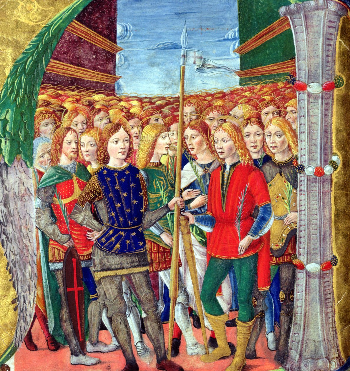 تأريخ أولي تاريخي يصور القديس موريس وفيلق ثيبان ، مدرسة لومباردي ، 1499-1511 بواسطة اليساندرو بامبرينو