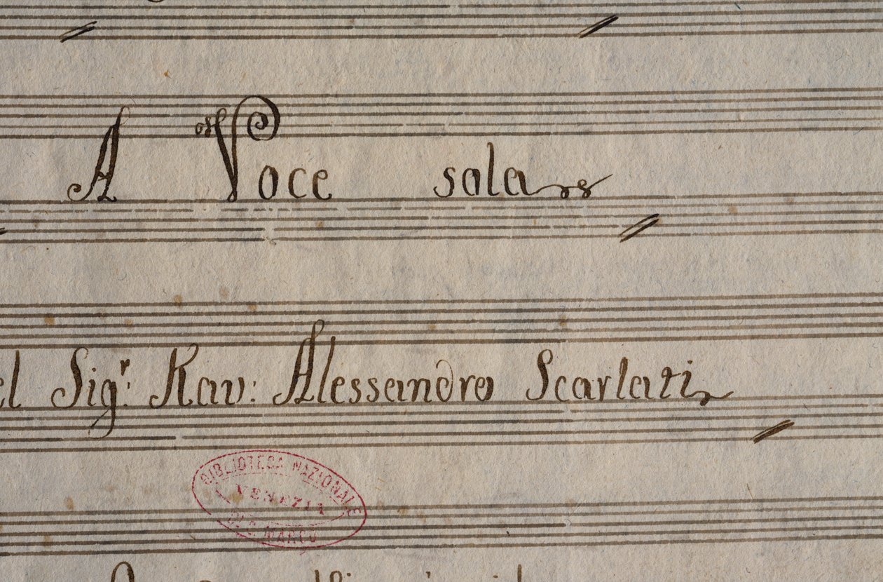 نتيجة مخطوطة من XXV Cantatas للصوت المنفرد بواسطة أليساندرو سكارلاتي (1660-1725) بواسطة أليساندرو سكارلاتي