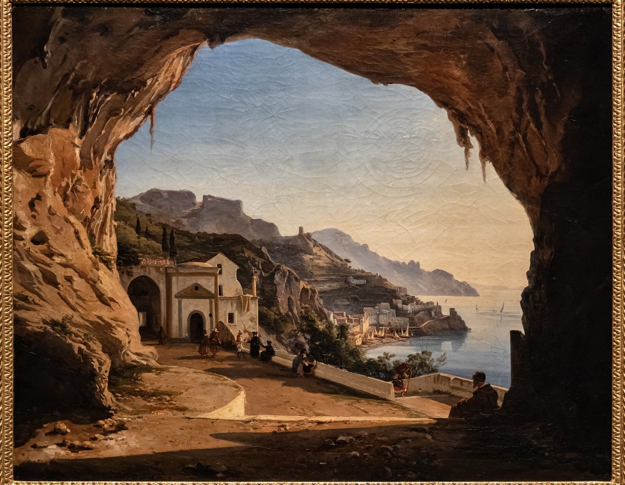 كهف Capichins في أمالفي حوالي 1850 (زيت على قماش) بواسطة أليساندرو لا فولبي