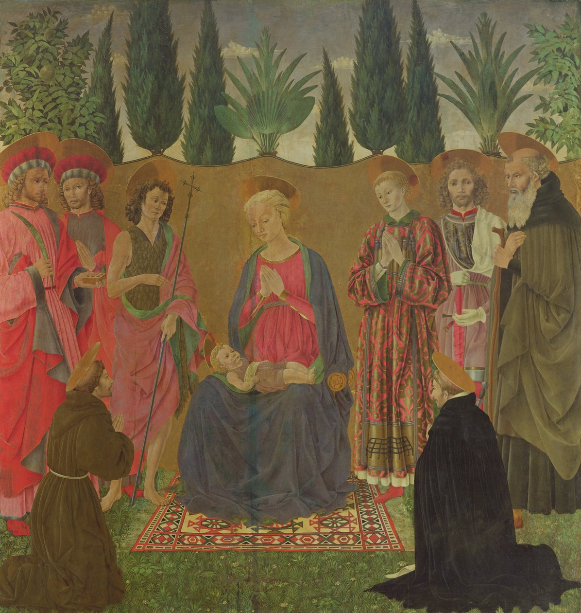 العذراء والطفل مع القديسين ، حوالي 1455 (تمبرا على اللوح) بواسطة أليسيو بالدوفينيتي
