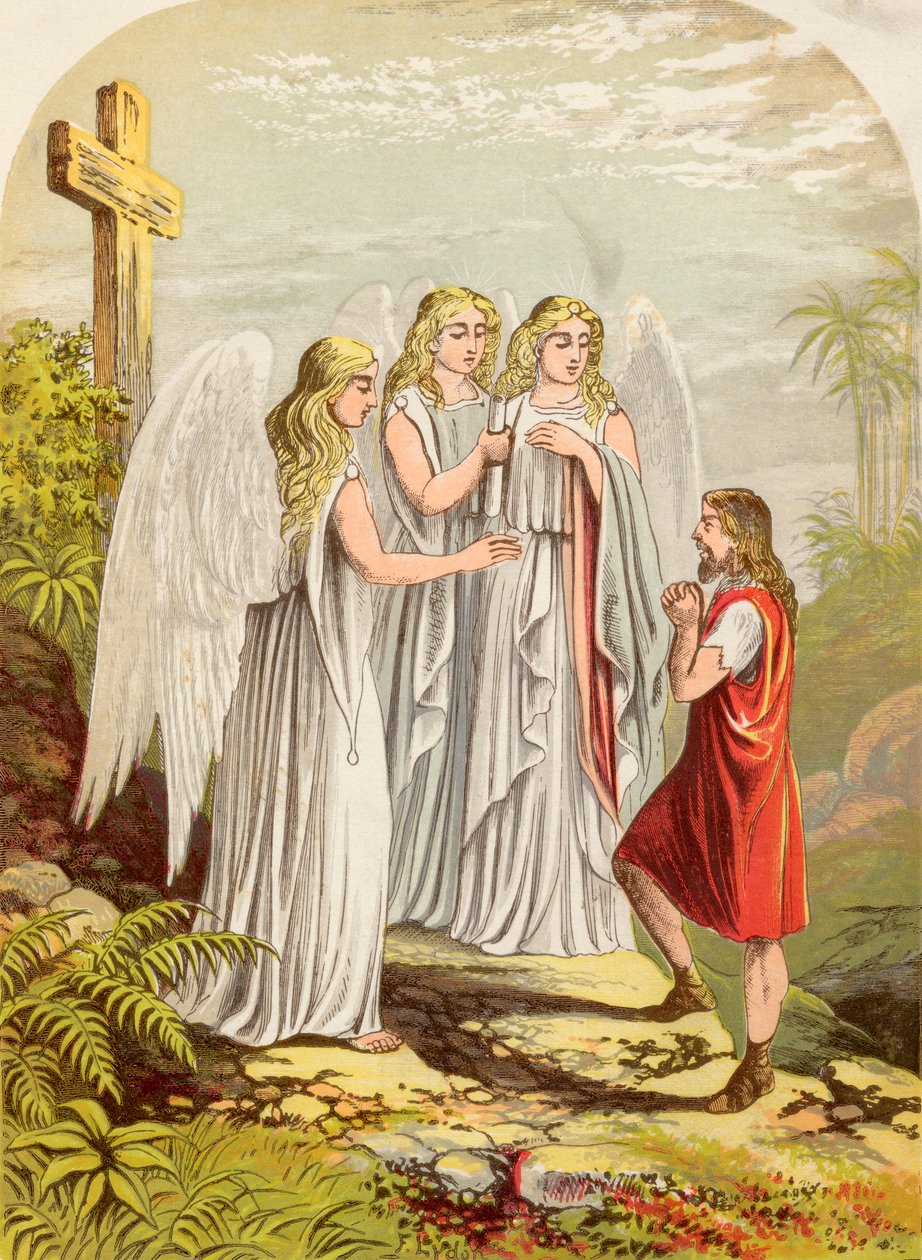 كريستيان يفقد عبئه ، من تقدم الحجاج بواسطة جون بونيان المنشور ، c.1880 بواسطة ألكسندر فرانسيس ليدون