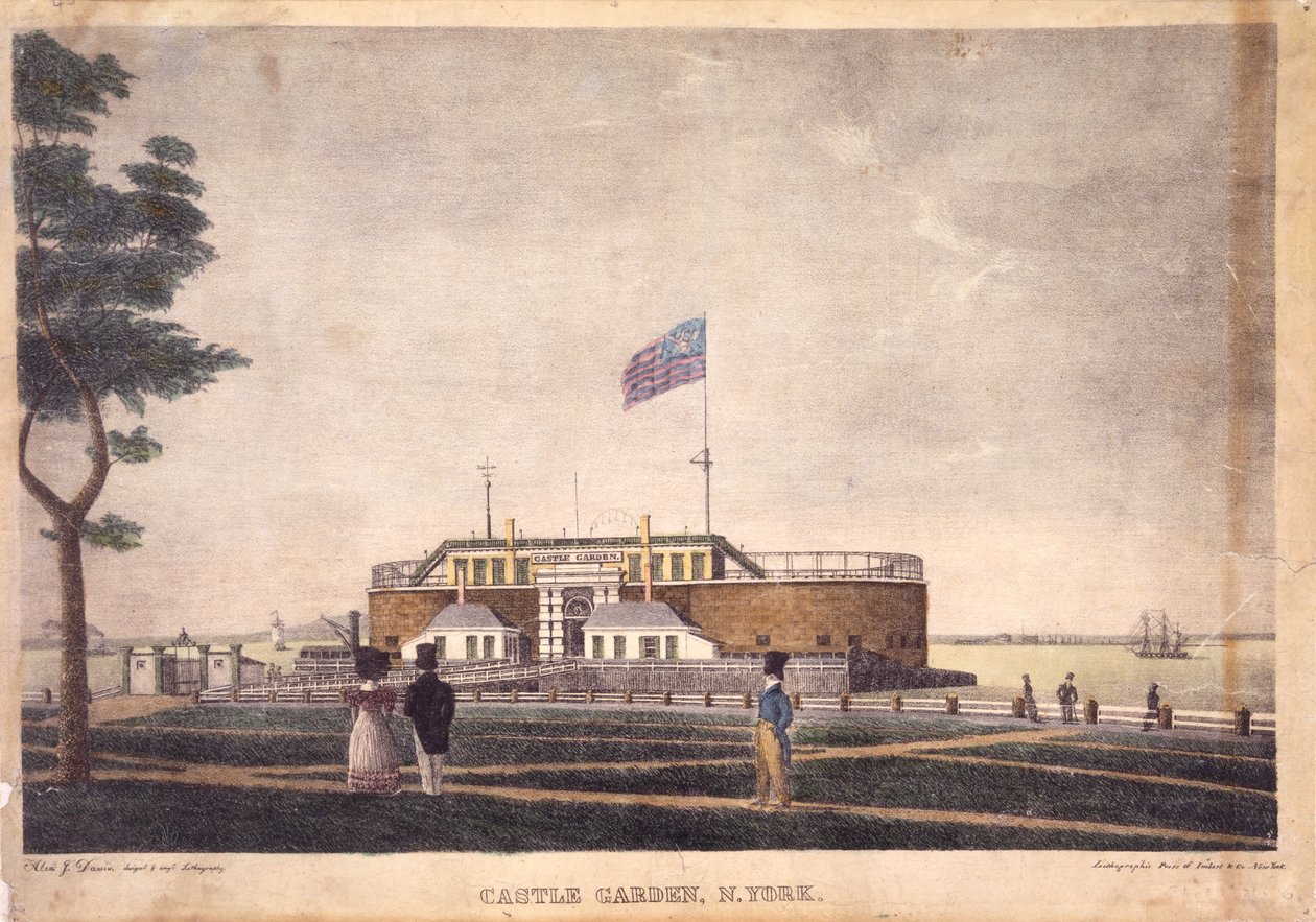 Castle Garden ، N. York ، c.1825-1835 بواسطة الكسندر جاكسون ديفيس