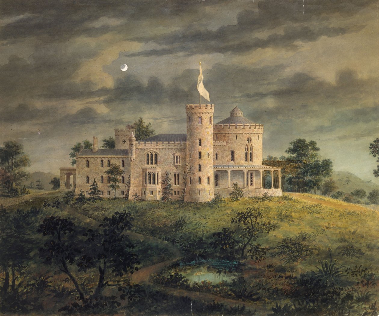 إريكستان ، تاريتاون ، 1855 (مرحاض ، حبر وجرافيت على ورق) بواسطة الكسندر جاكسون ديفيس