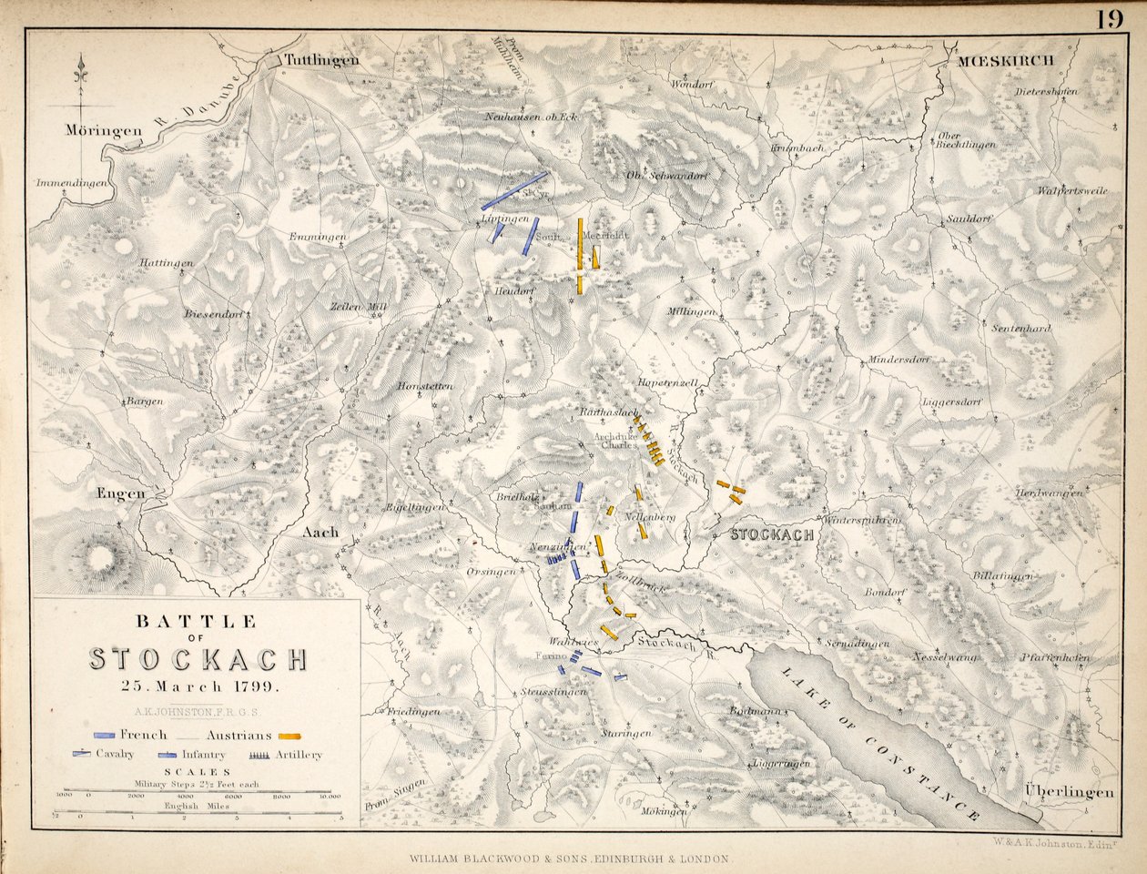 خريطة لمعركة ستوكاتش ، نشرها ويليام بلاكوود وأولاده ، ادنبره و لندن ، 1848 (نقش يدوي) بواسطة الكسندر كيث جونستون