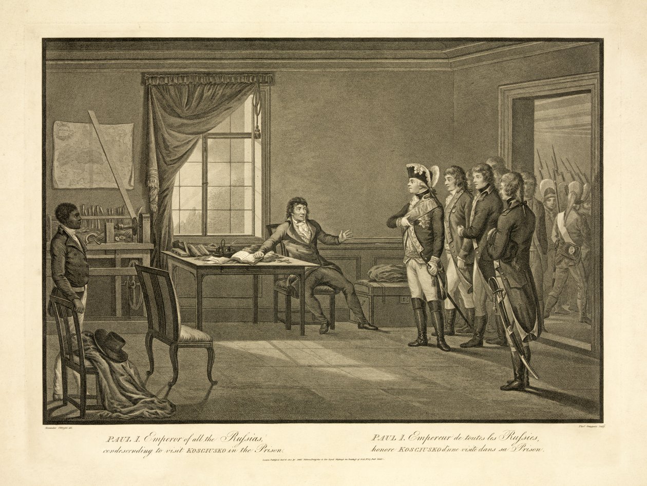 بول الأول ، إمبراطور جميع الروس ، يتعالى لزيارة كوزيوسكو في السجن ، الحانة. 1801 بواسطة ألكسندر أورتوفسكي