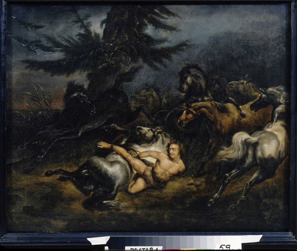 إيفان مازيبا (جان مازيبا) (1639-1709). بعد أن تم القبض عليه متلبساً بجرم الزنا ، تم تغطيته بالقار وربط عارياً على حصان بري ينقله إلى السهوب الأوكرانية. رسم ألكسندر أوسيبوفيتش أورلوفسكي (1777-1832) ، هو بواسطة الكسندر (1777 1832) أورلوفسكي