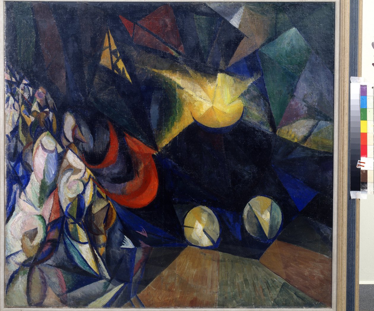 محرك بخاري. رسم الكسندر كونستانتينوفيتش بوغومازوف (1880-1930). زيت على قماش بواسطة الكسندر بوغومازوف