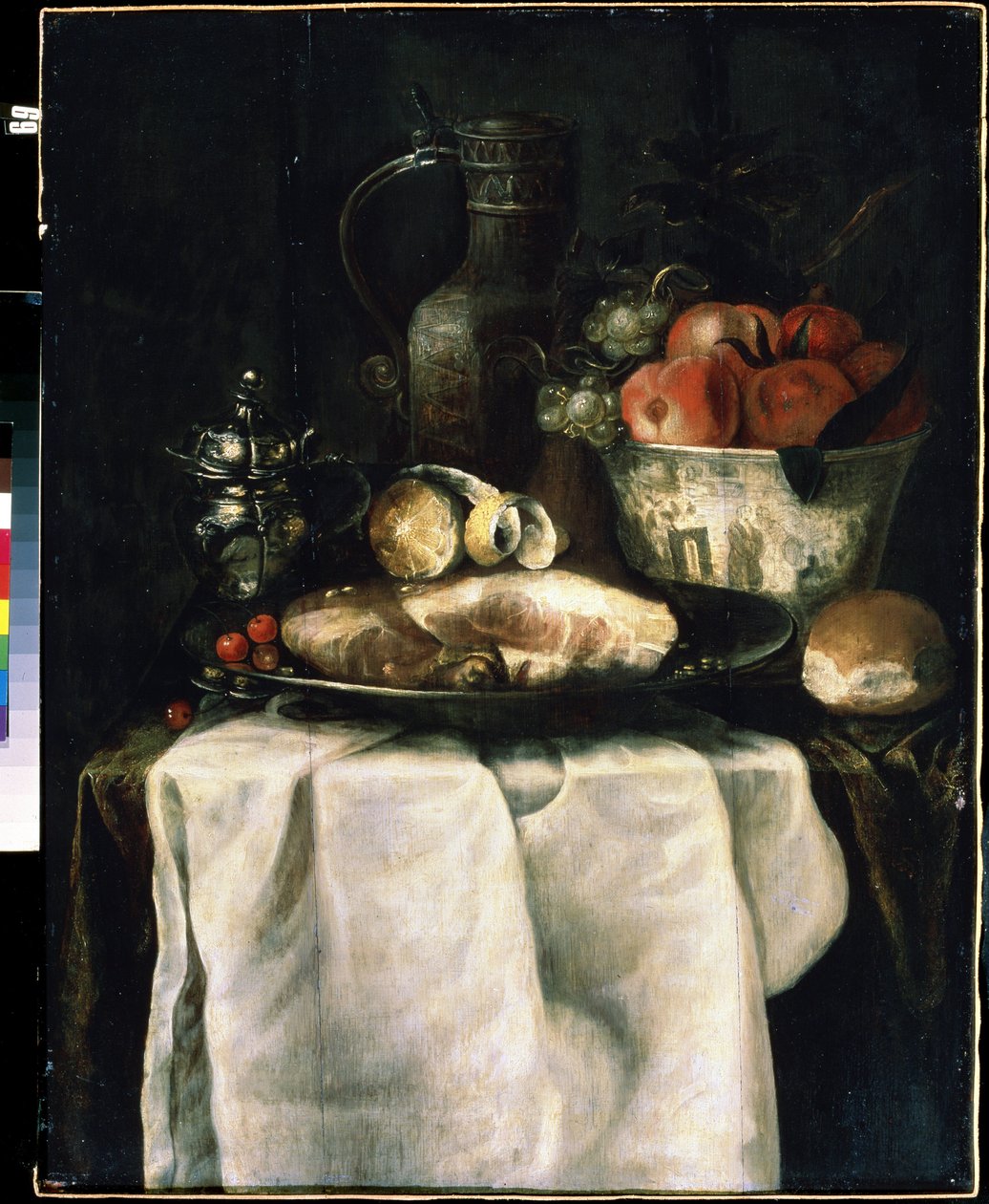 الإفطار مع لحم الخنزير (الإفطار مع لحم الخنزير). لوحة الكسندر كوزمان (1627-1689) بواسطة ألكسندر كوسمانز