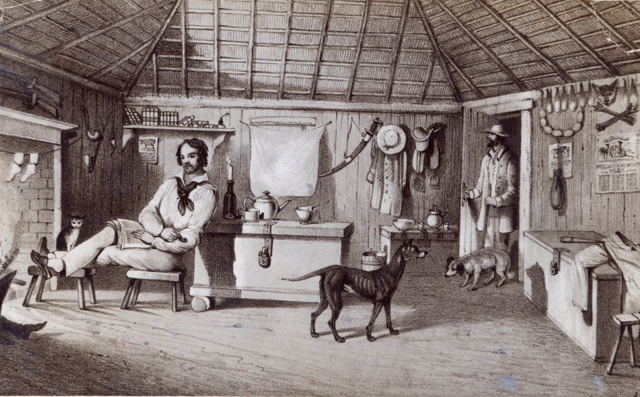 موطن القرفصاء الأول ، 1847 بواسطة ألكسندر دينيستون لانج