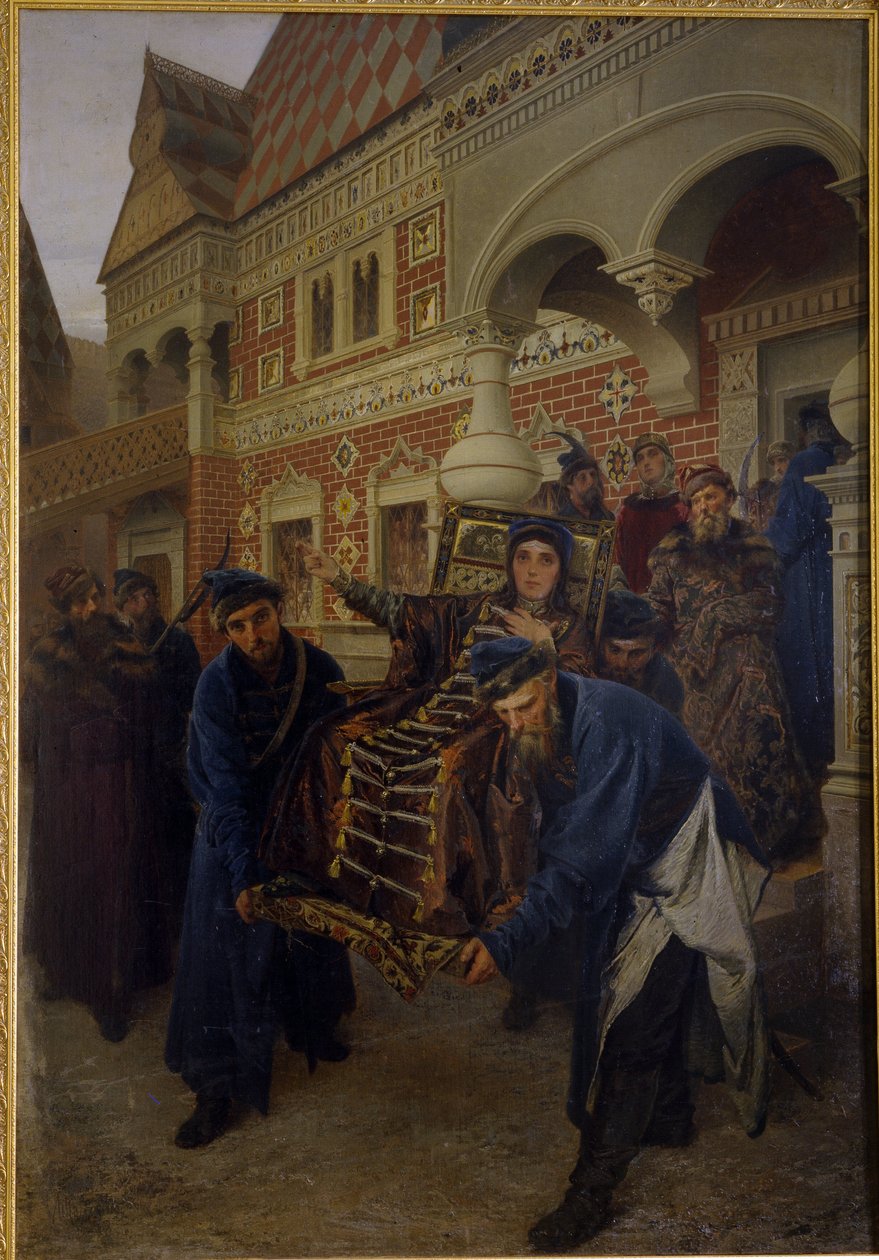 بويارين موروزوفا. (بويارينيا موروزوفا). فيودوسيا بروكوفييفنا موروزوفا (1632-1675) ، مؤيد قوي لطقوس المؤمنين القدامى ، أخذ نذورًا رهبانية تحت اسم ثيودورا. تم وصفها أثناء اعتقالها من قبل أنصار بات بواسطة ألكسندر ديميتريفيتش ليتوفتكينكو