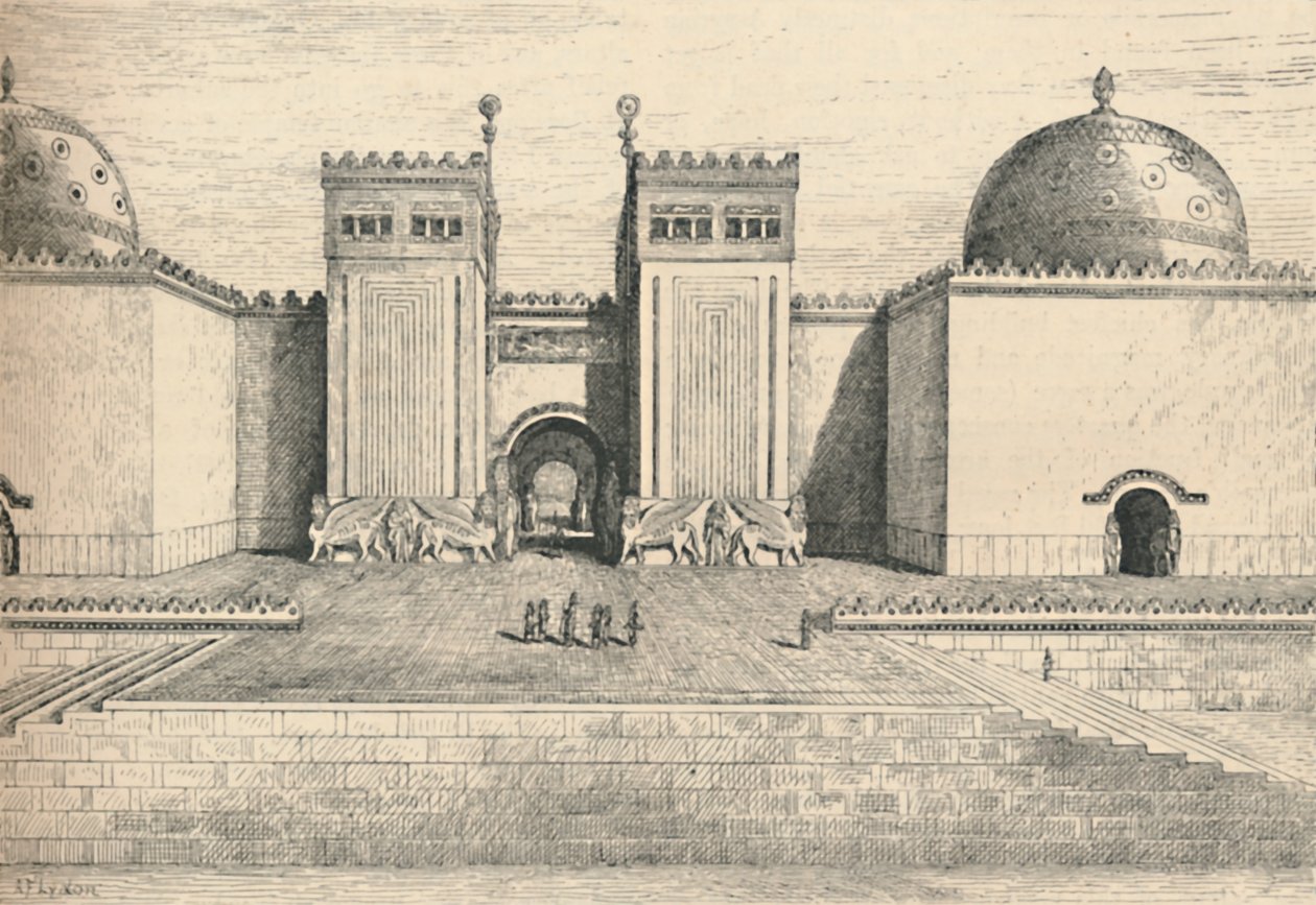 قصر سارجون ، خورس آباد: البوابة الجنوبية الشرقية ، 1886 بواسطة ألكسندر فرانسيس ليدون