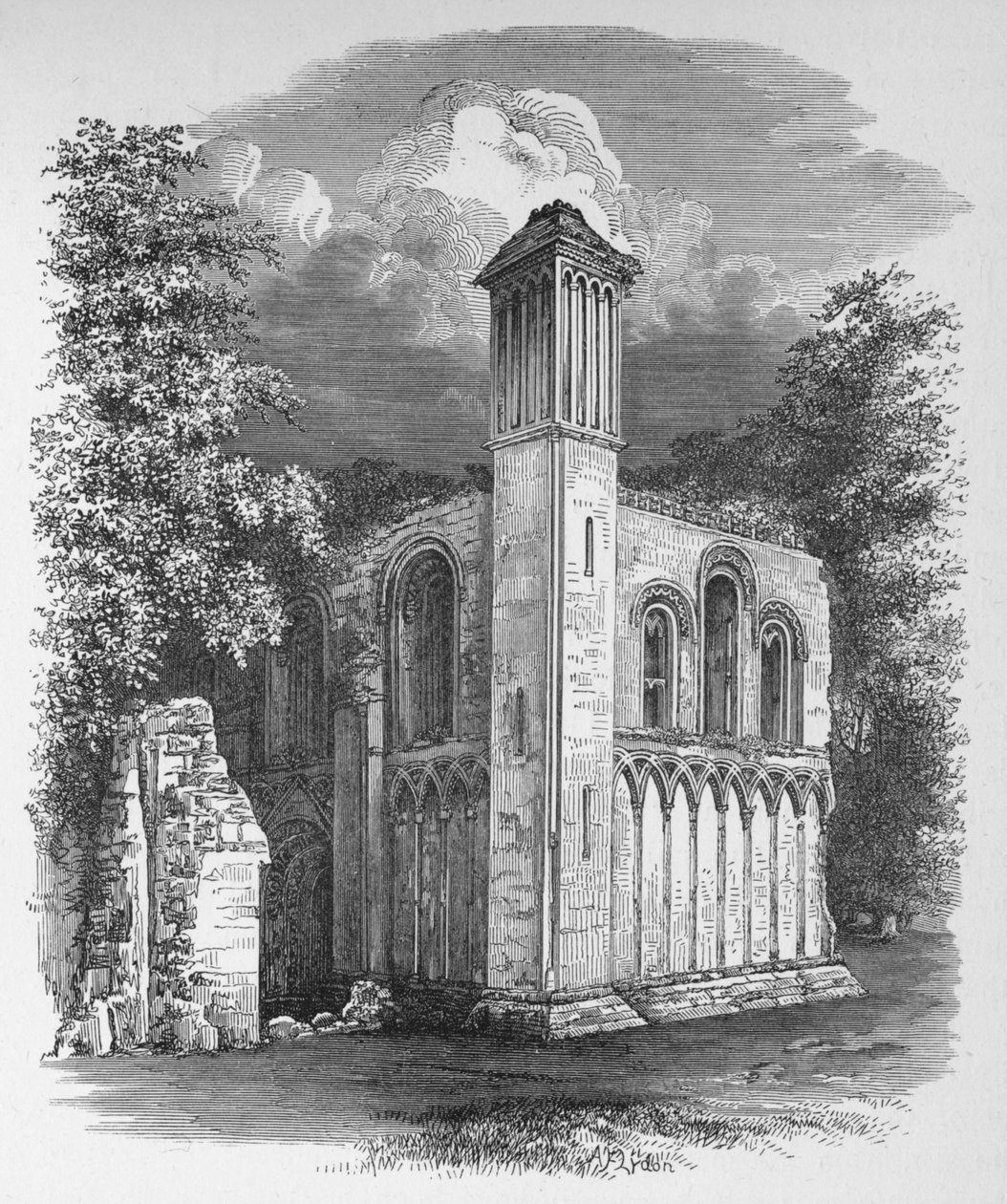 كنيسة سانت جوزيف ، من الشمال الغربي ، دير غلاستونبري ، c1880 ، 1897 بواسطة ألكسندر فرانسيس ليدون